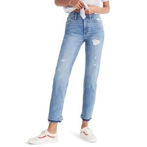 Madewell Classic Distresses Straight Leg Jeans
